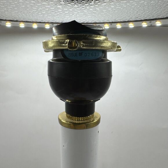 Vintage Brass Candlestick Desk Table Accent Lamp 14.5 Inches With Scroll Handle - Picture 7 of 8